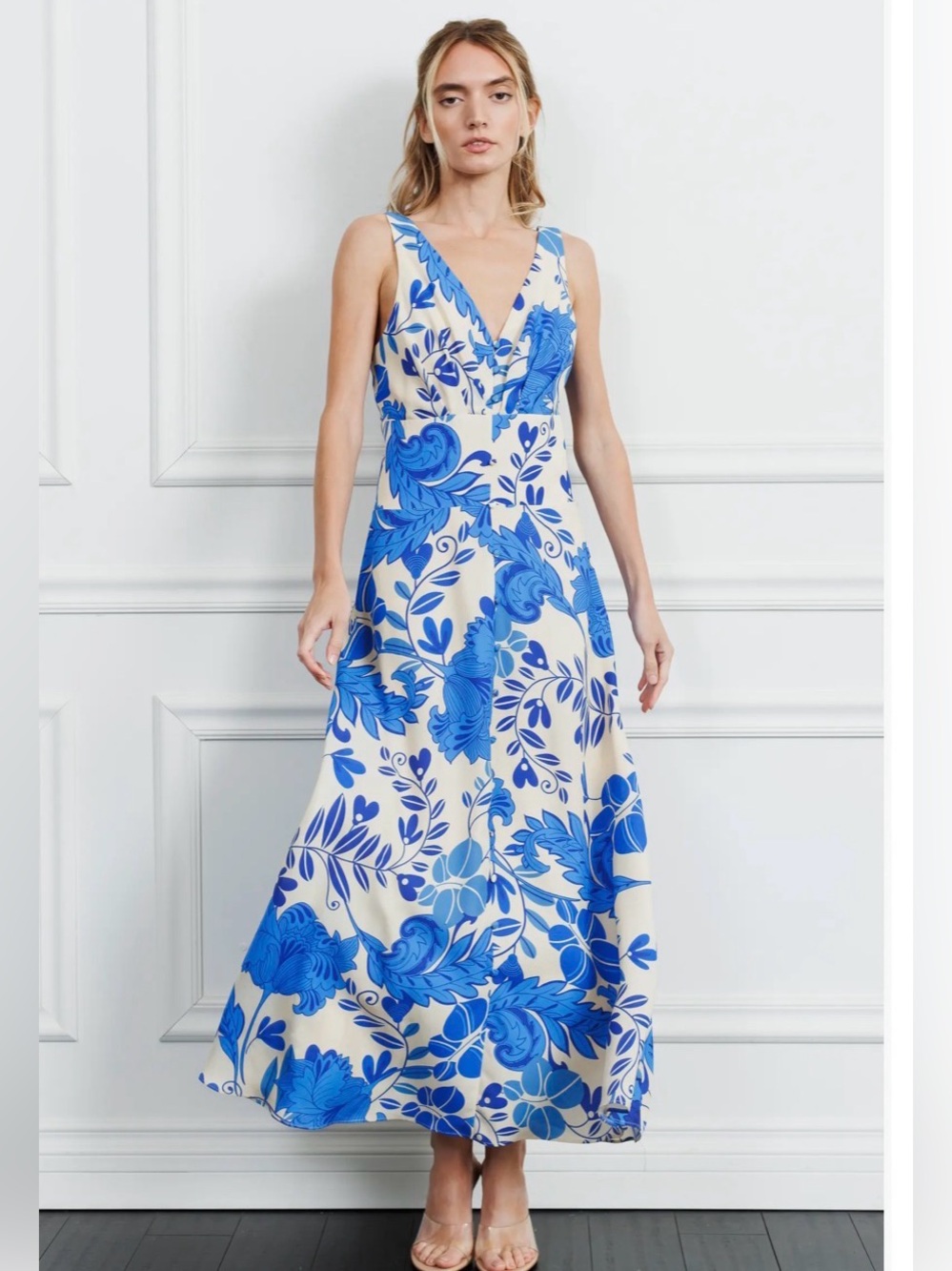Ciebon Marek Sleeveless Floral Maxi Sundress size medium